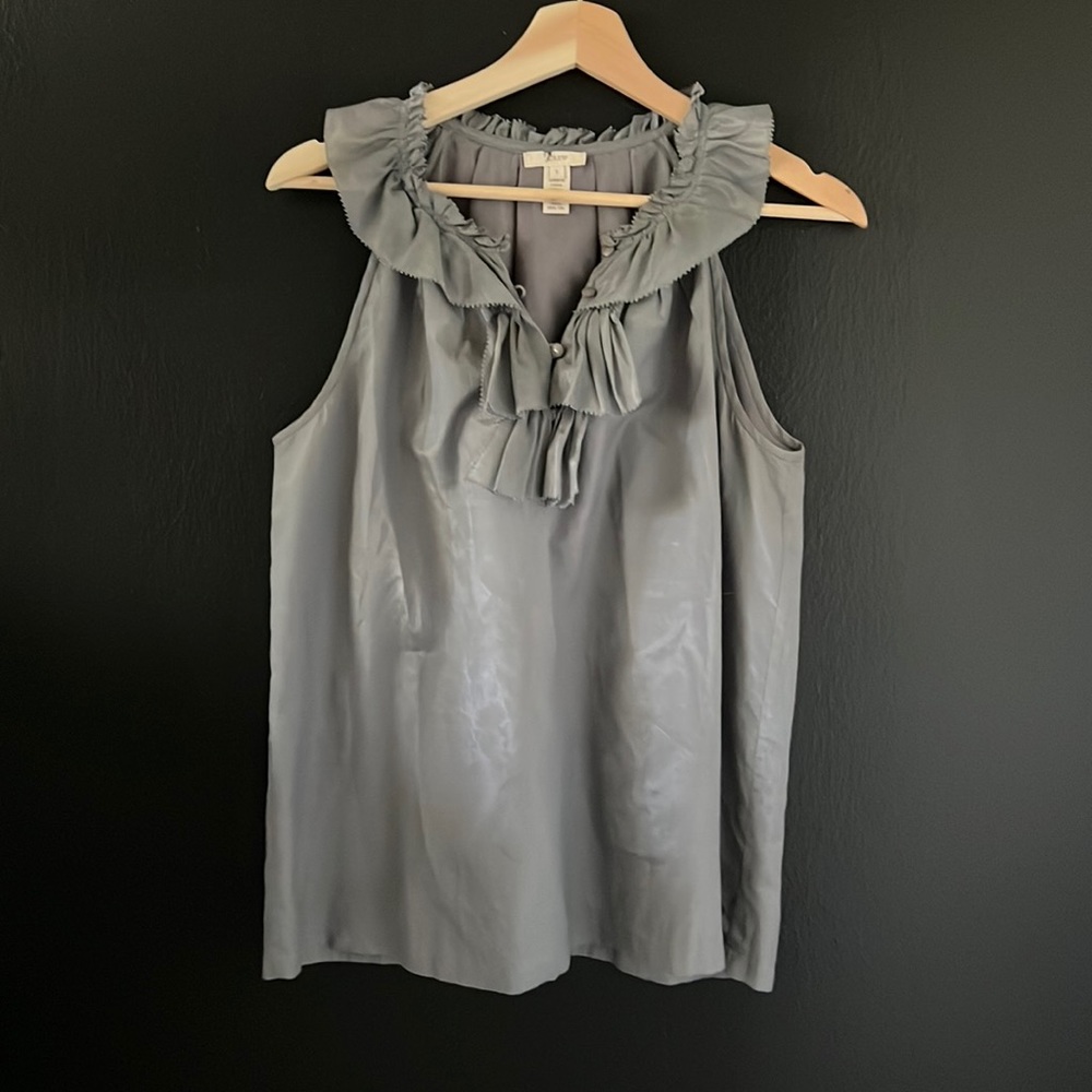 BUNDLE BARGIN!!! J. Crew Gray Silk Ruffle Blouse Size S